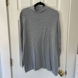 Grey Mock Neck Top